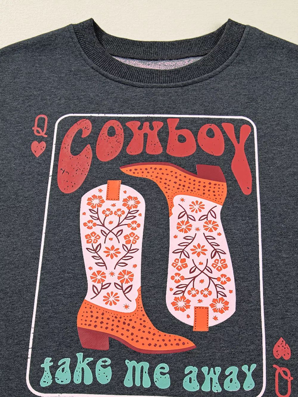 Cowboy Queen Card Drop Shoulder Graphic Sweatshirt, image 9