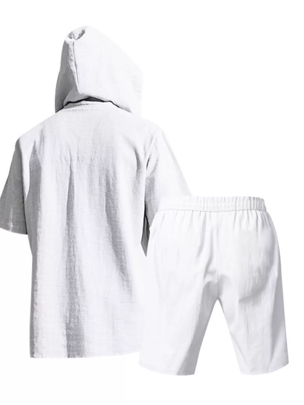Men's Full Size Casual Short Sleeve Hooded Top & Shorts Set Plus Size, image 7