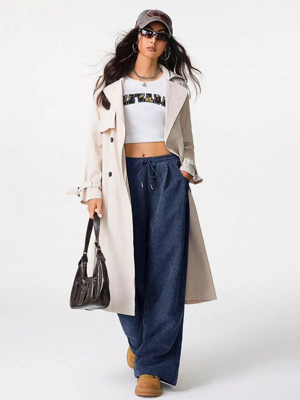 Relaxed Fit Corduroy Pants with Drawstring, image 16