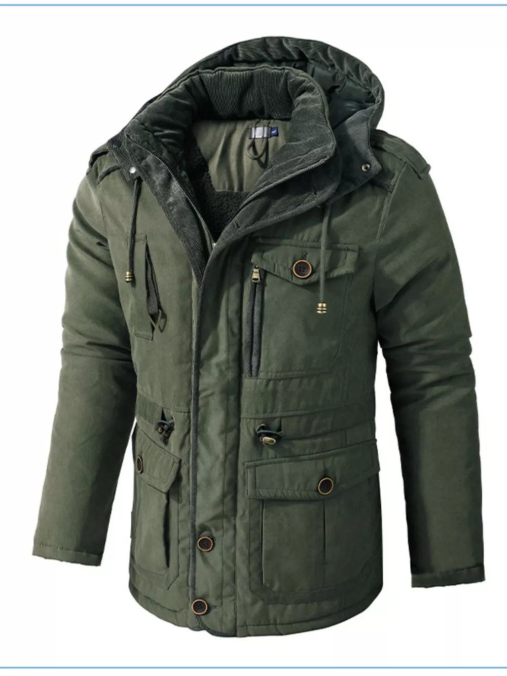 Men's Winter Hooded Zip Up Jacket, image 2