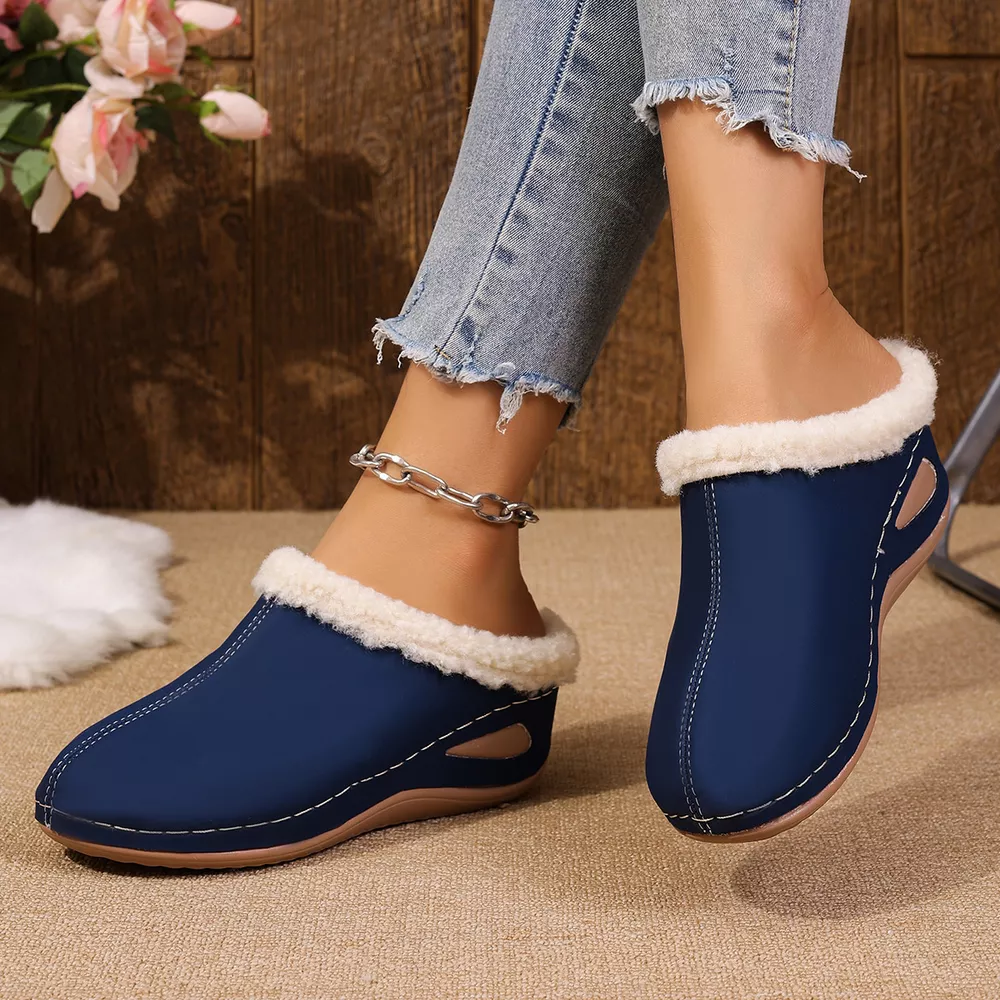 Cozy Plush Lined Wedge Slippers, image 7