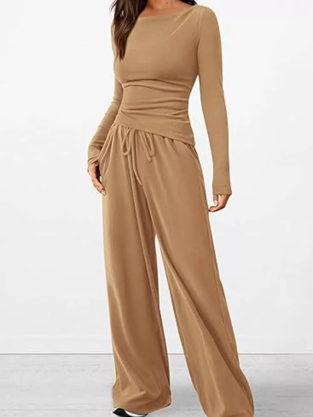 Long Sleeve Top and Wide Leg Pants Set, image 26