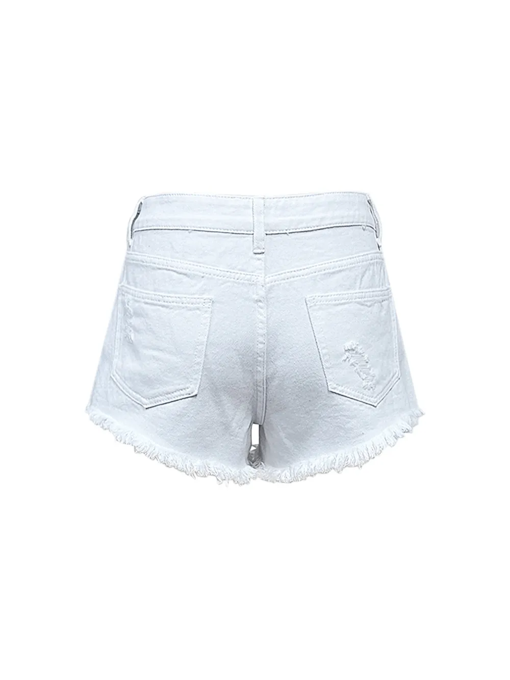Raw Hem High Waist Denim Shorts, image 5