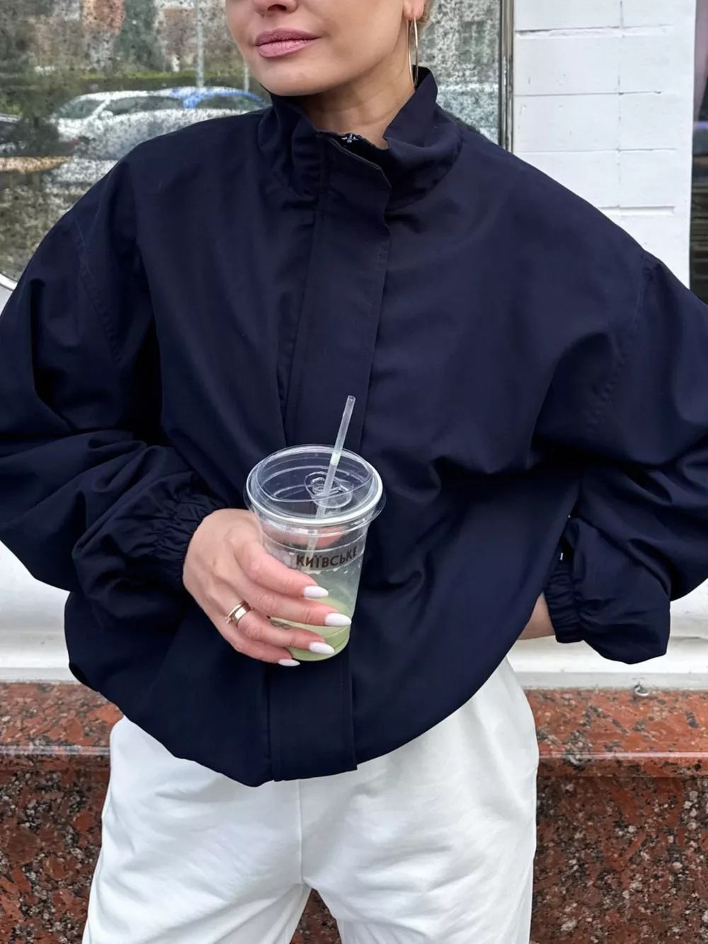 Zip Up Dropped Shoulder Jacket, image 2