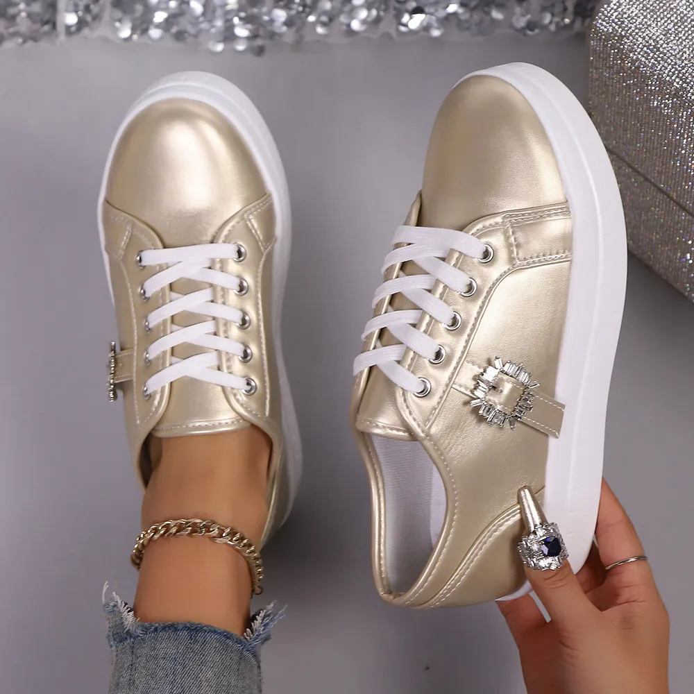 Rhinestone Embellishment Platform Sneakers, image 3