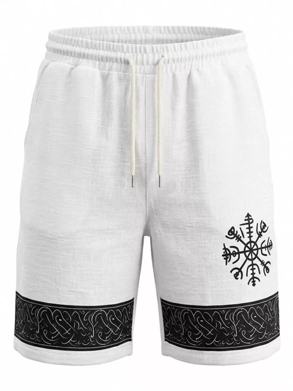 Men's Full Size Linen Blend Drawstring Shorts Plus Size