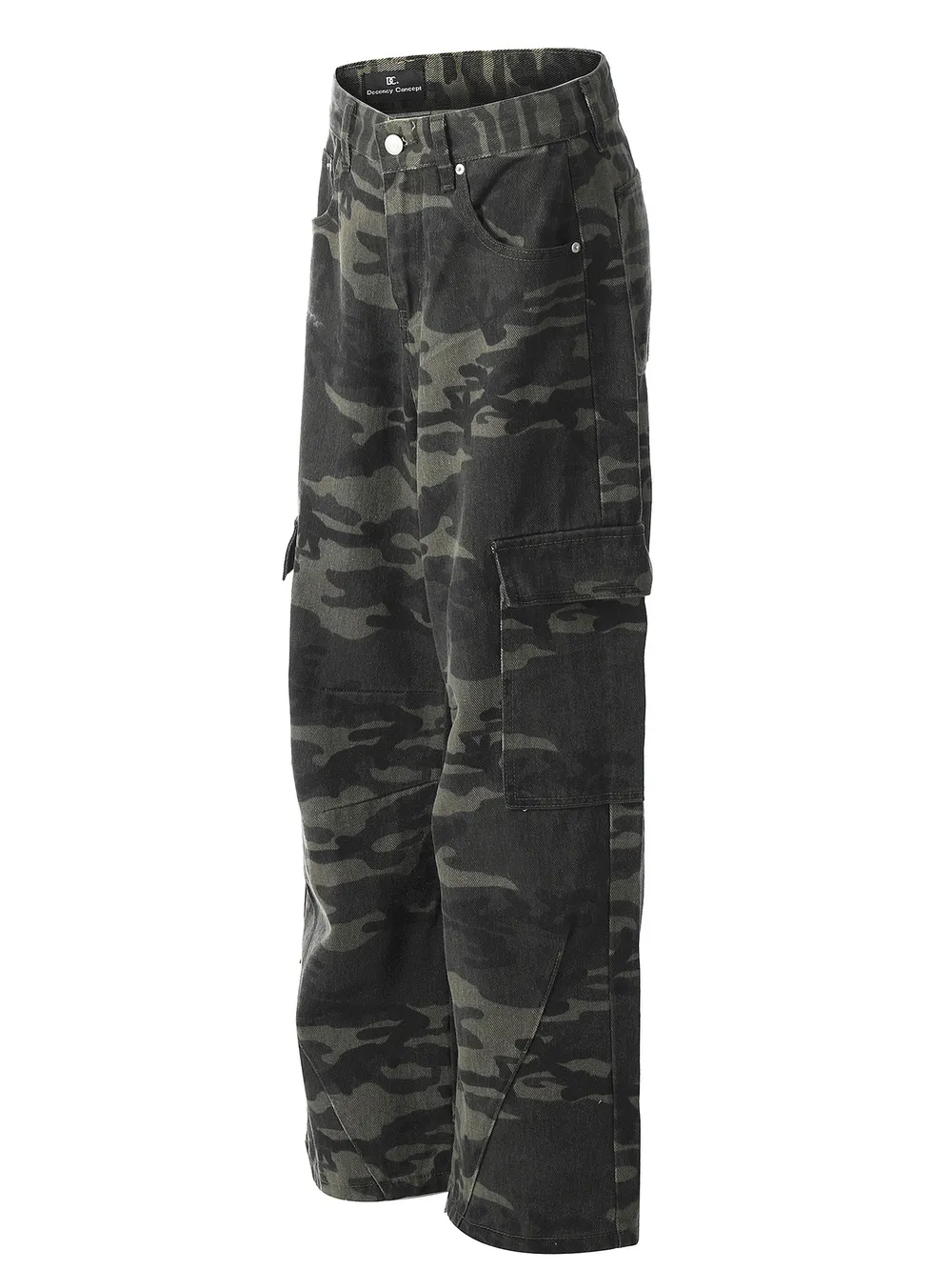 Men's Camouflage Cargo Jeans with Multiple Pockets, image 2