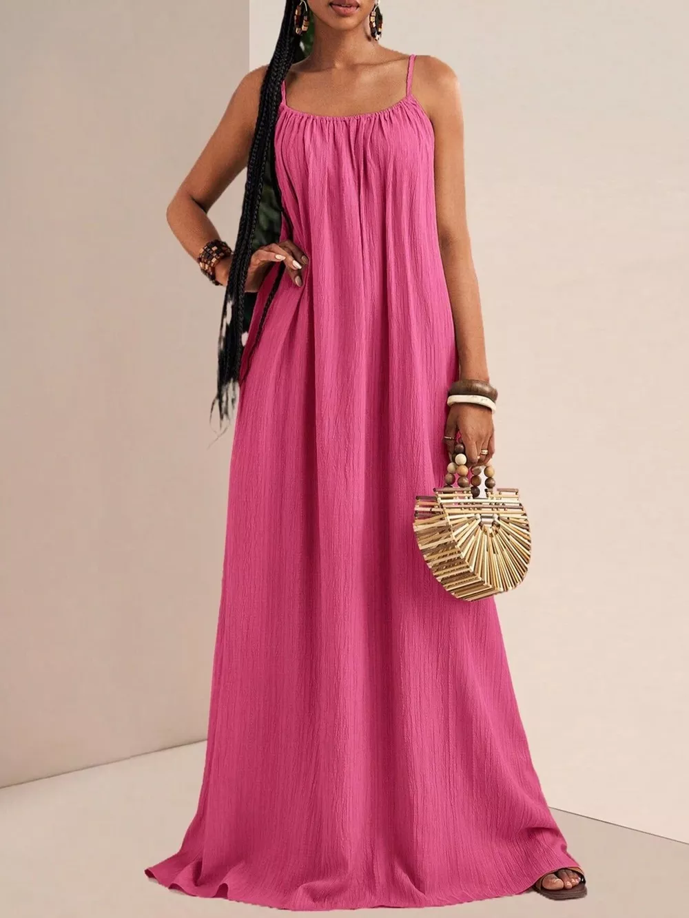 Spaghetti Strap Flowy Maxi Dress, image 20