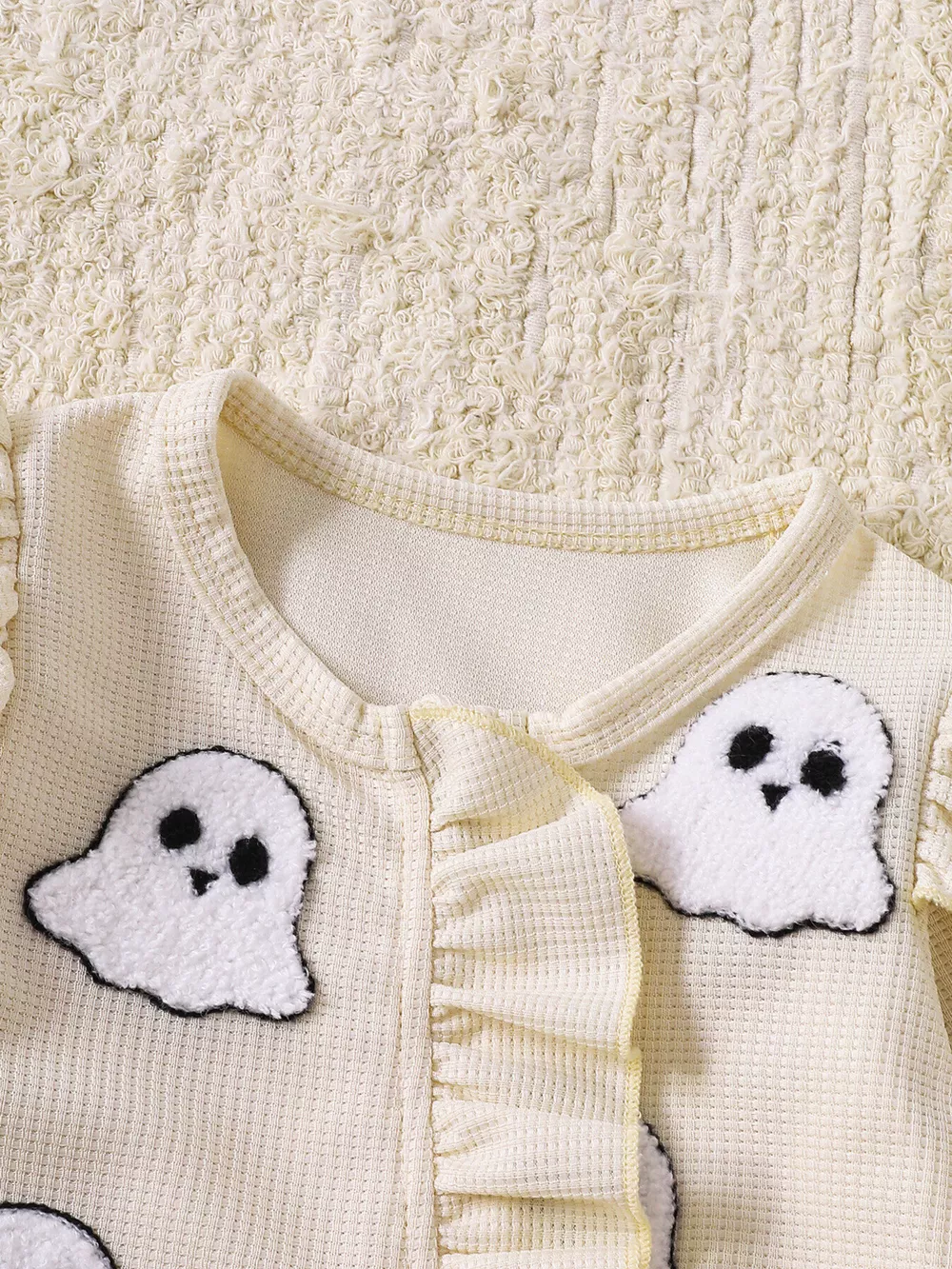 Children's Halloween Ruffled Long Sleeve One-Piece Jumpsuit with Headband, image 4