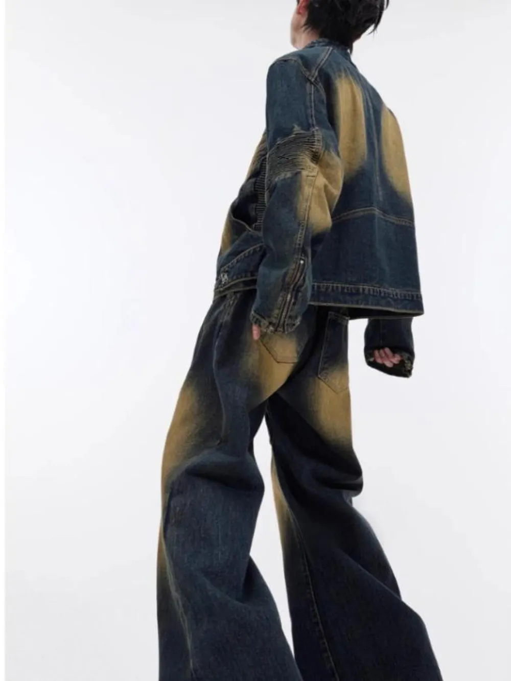 Men's Zip Up Long Sleeve Denim Jacket, image 11