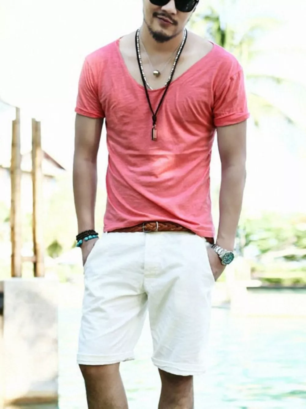 Men's Casual Solid Color Short Sleeve T-Shirt, image 8