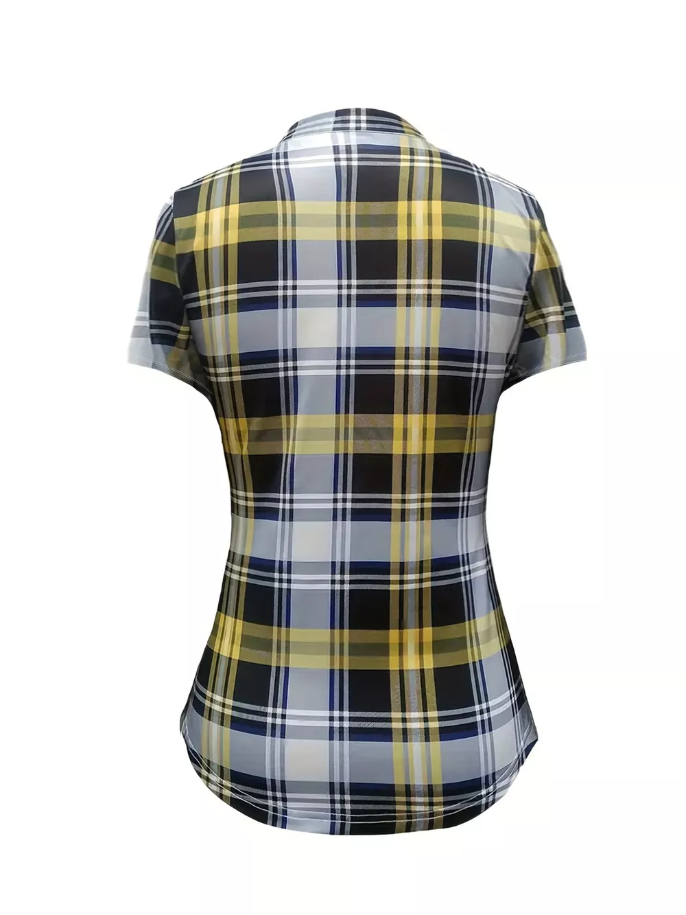 Plaid Lace-Up Short Sleeve Blouse, image 6