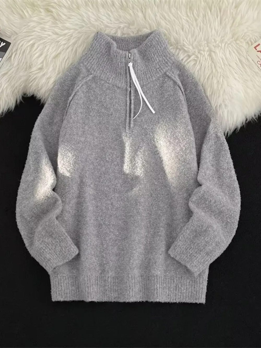 Men's Half-Zip High Neck Sweater, image 3