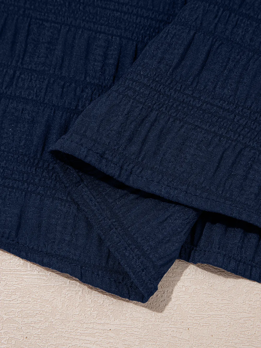 Textured Square Neck Top and Shirred High Waist Shorts Set, image 8