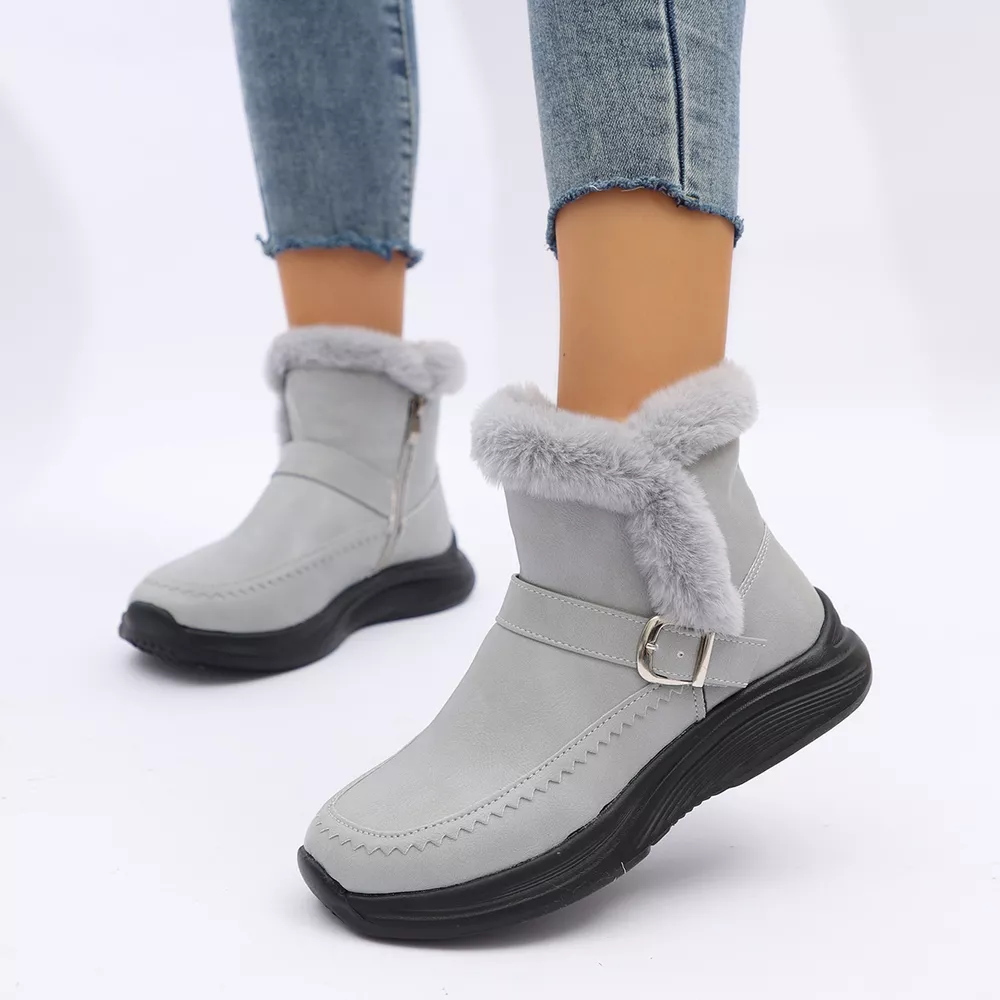 Faux Fur Lined Winter Ankle Boots, image 2