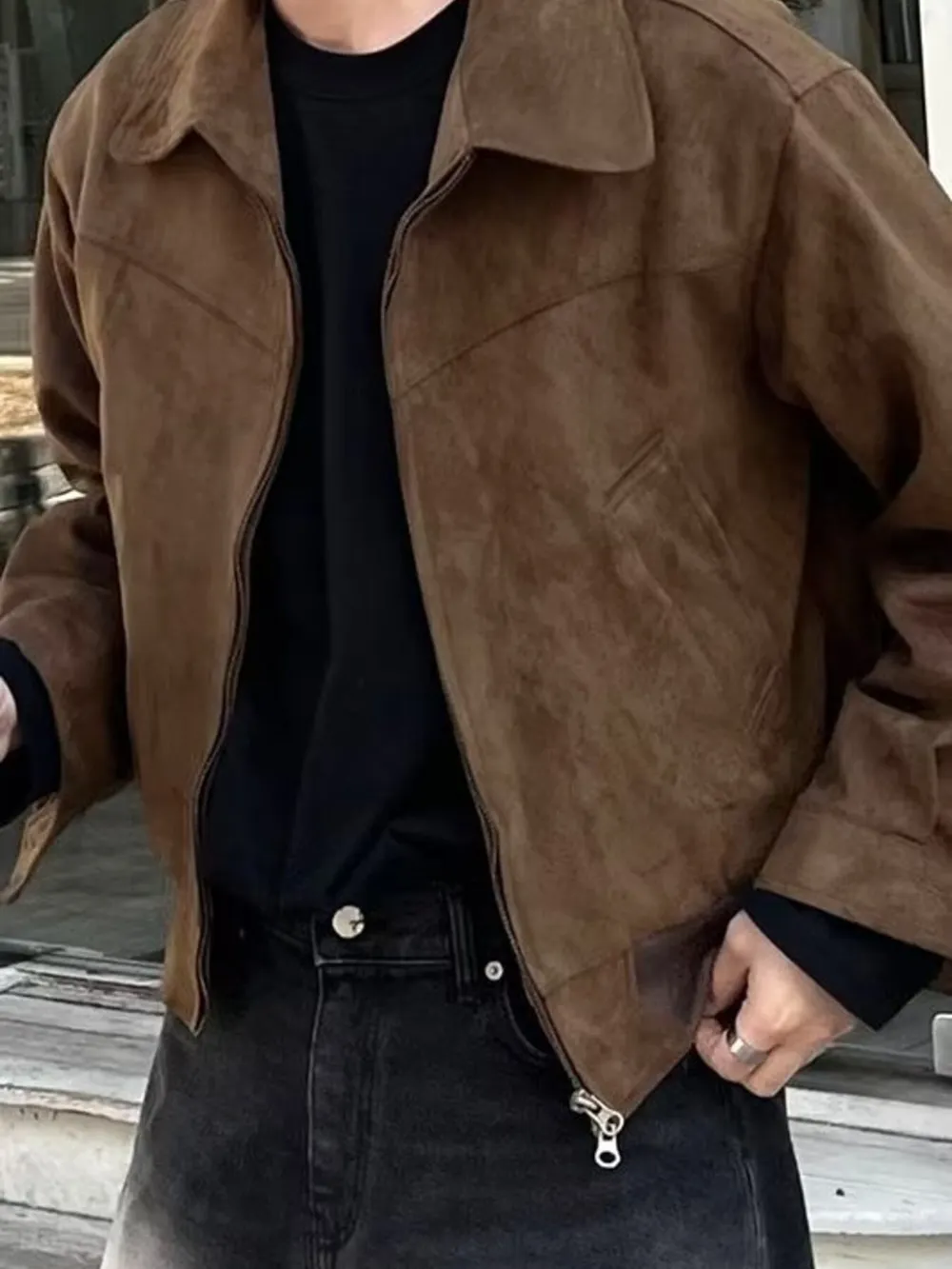 Men's Plus Size Zip Up Casual Jacket, image 6