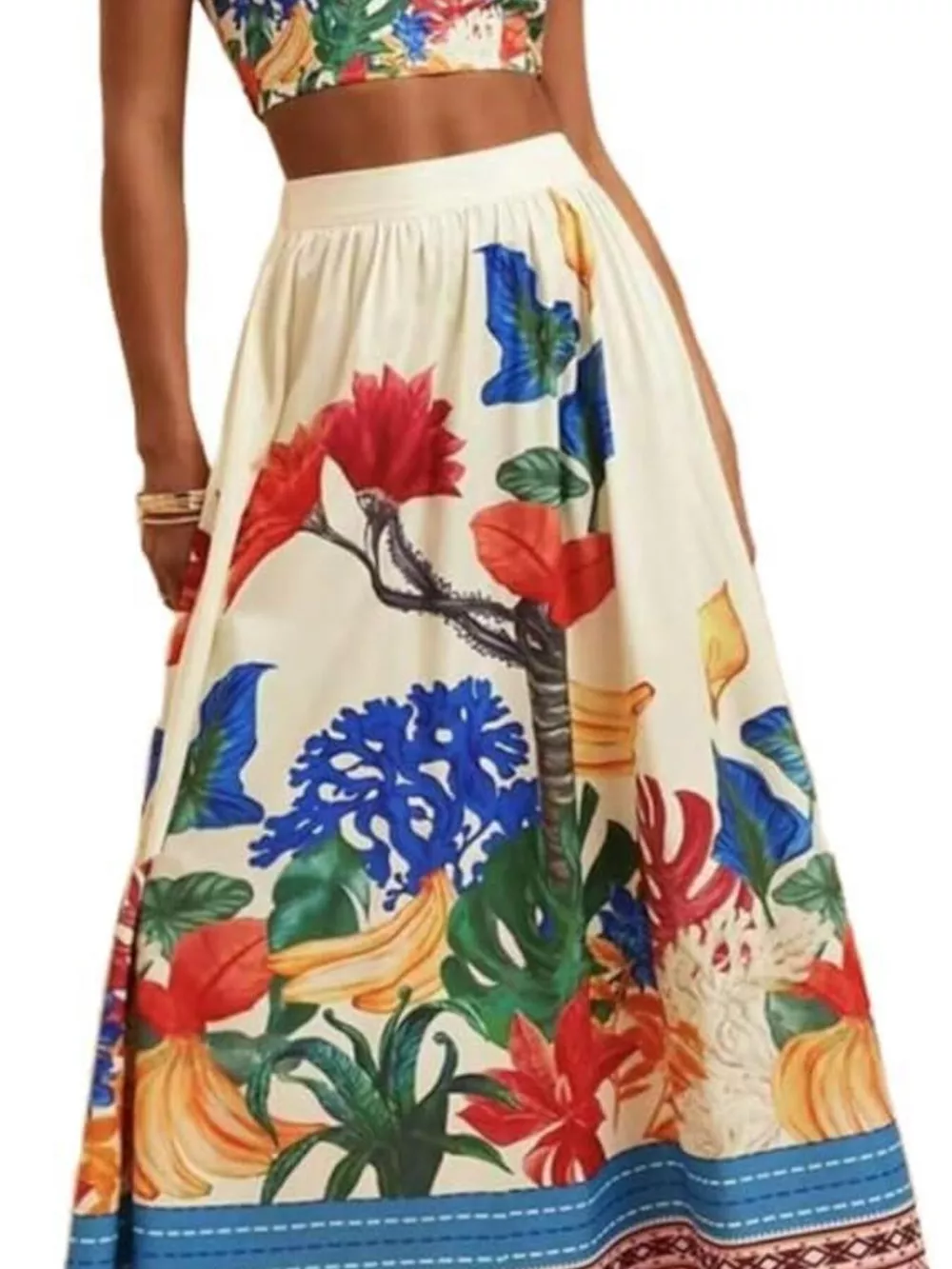 Floral Print Crop Top and Skirt Set, image 7