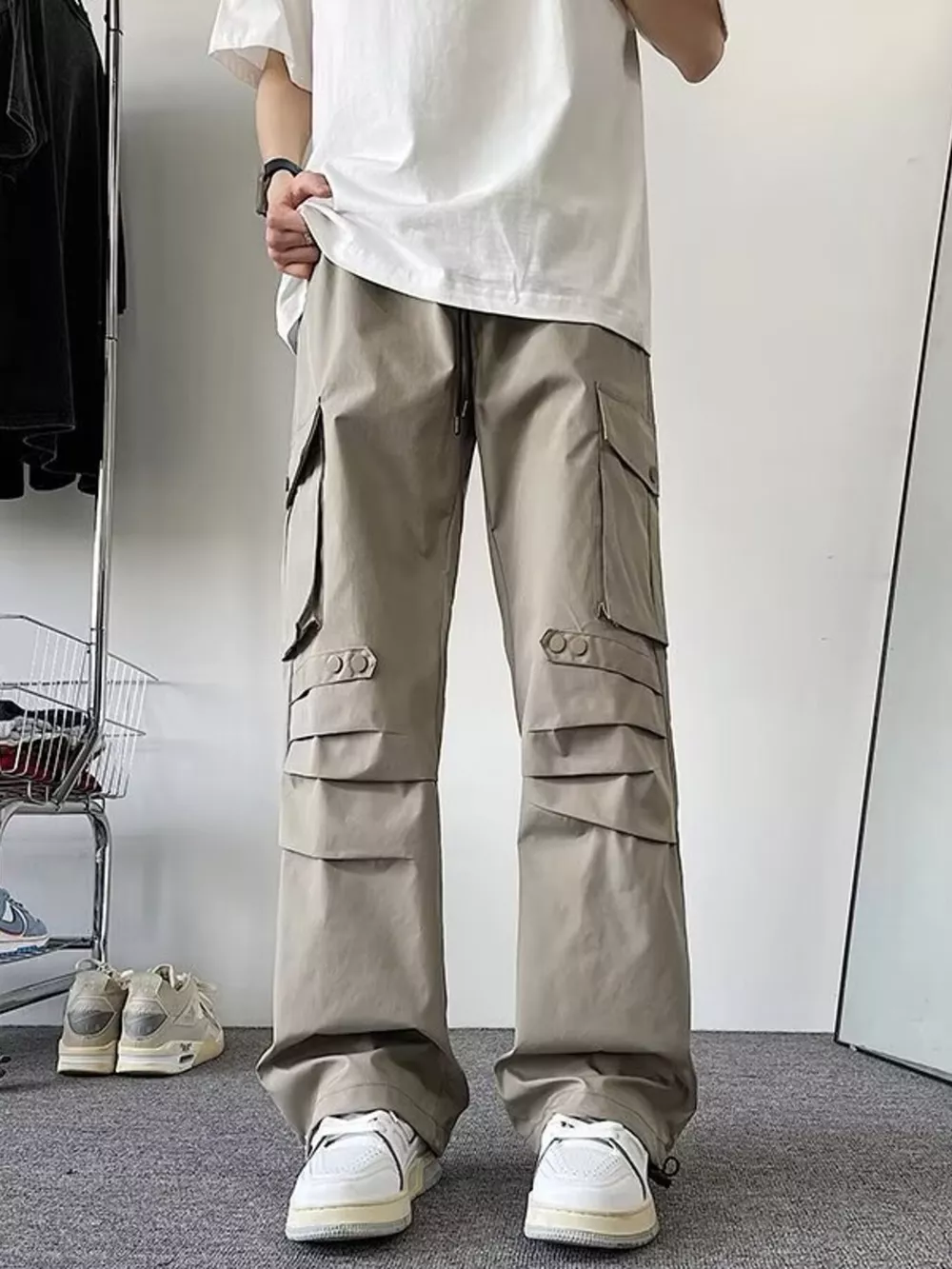 Men's Plus Size Loose Fit Multi-Pocket Cargo Pants, image 6
