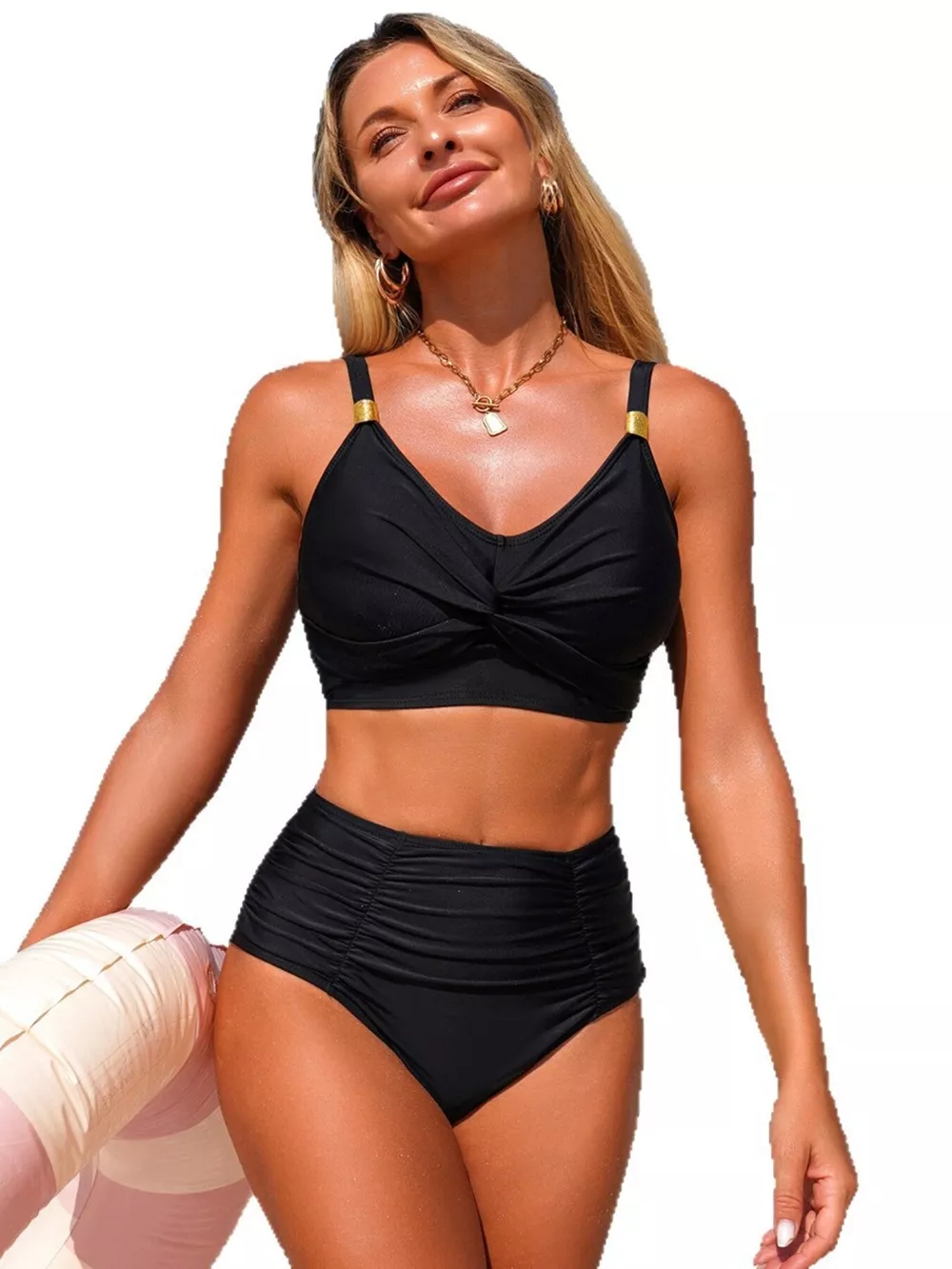 Twisted Front High-Waisted Bikini Set, image 7
