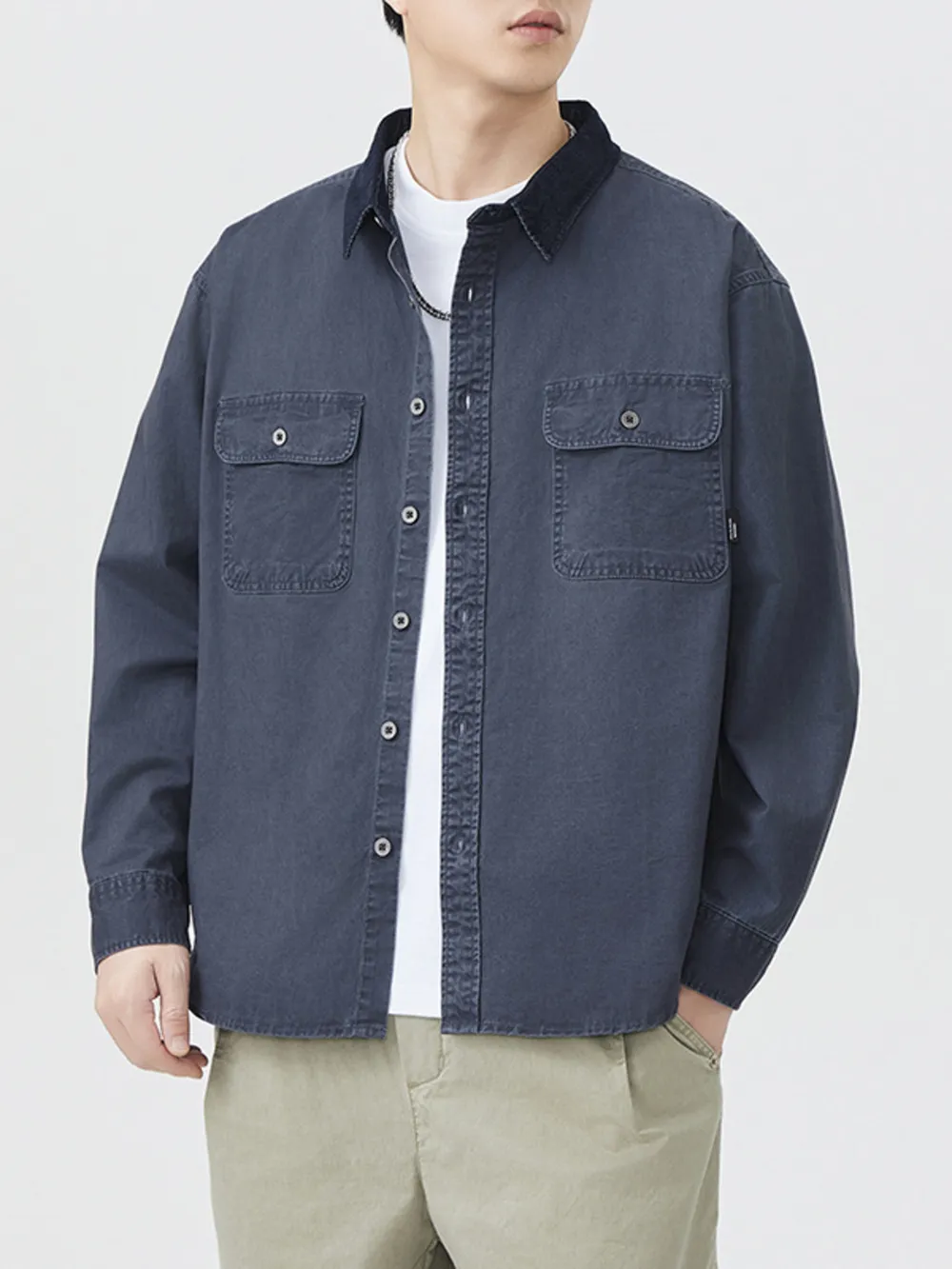 Men's Plus Size Button Up Long Sleeve Shirt, image 6