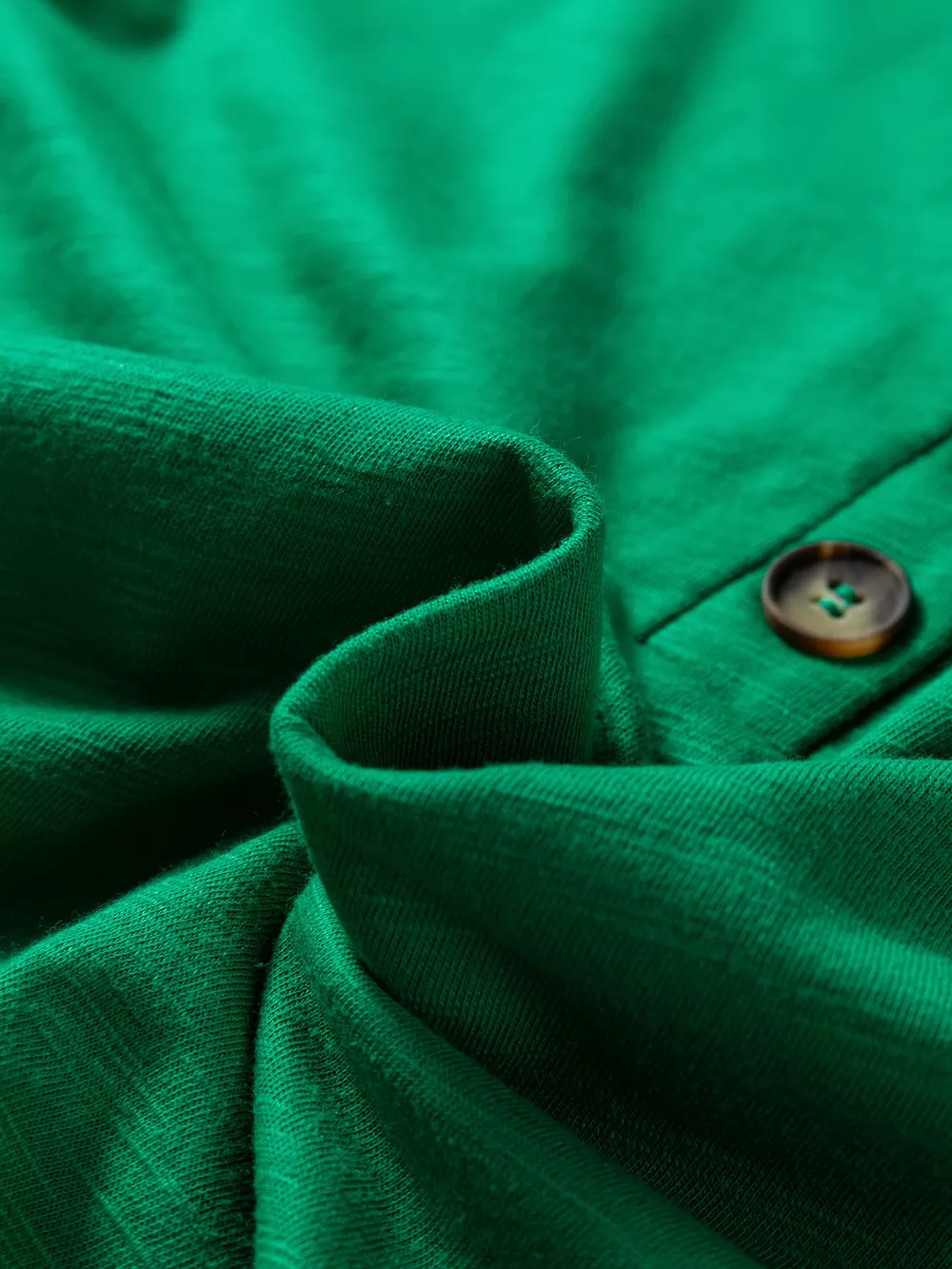 Solid Color Button V Neck Long Sleeve Top, image 5