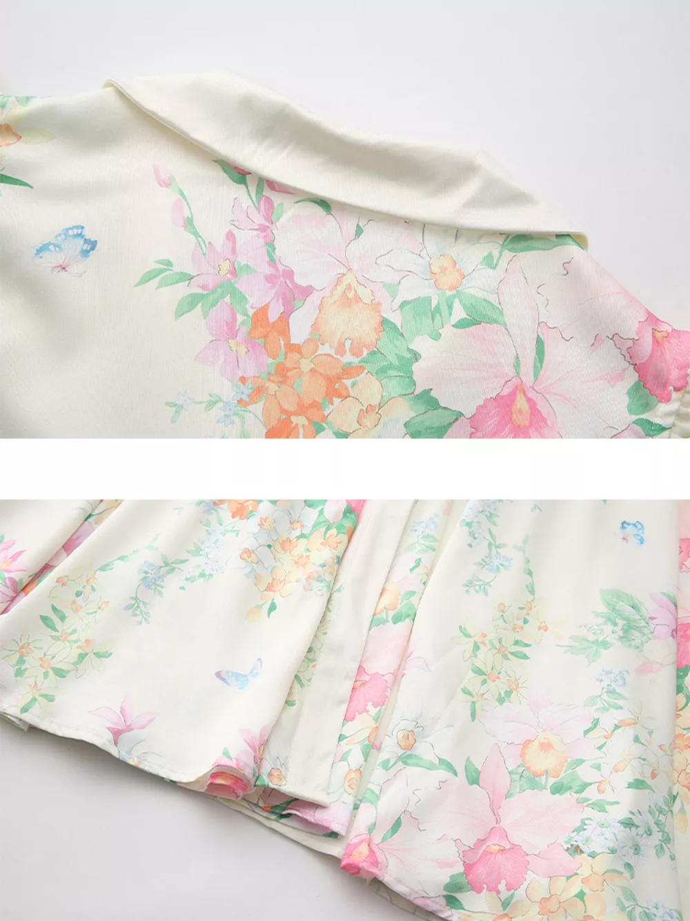 Floral Print Ruffle Sleeve Midi Dress, image 6