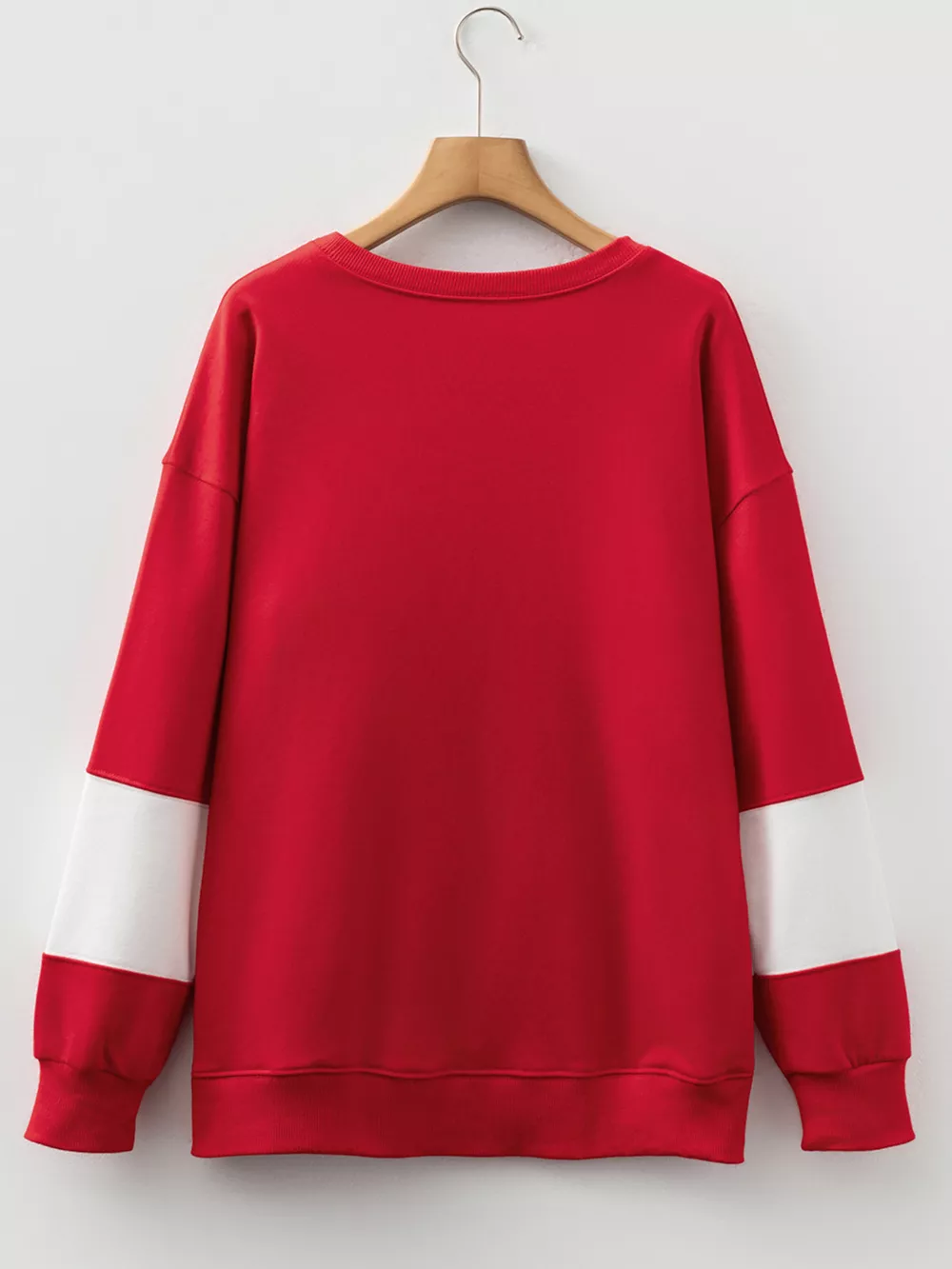 Colorblock Drop Shoulder Baggy Sweatshirt, image 7