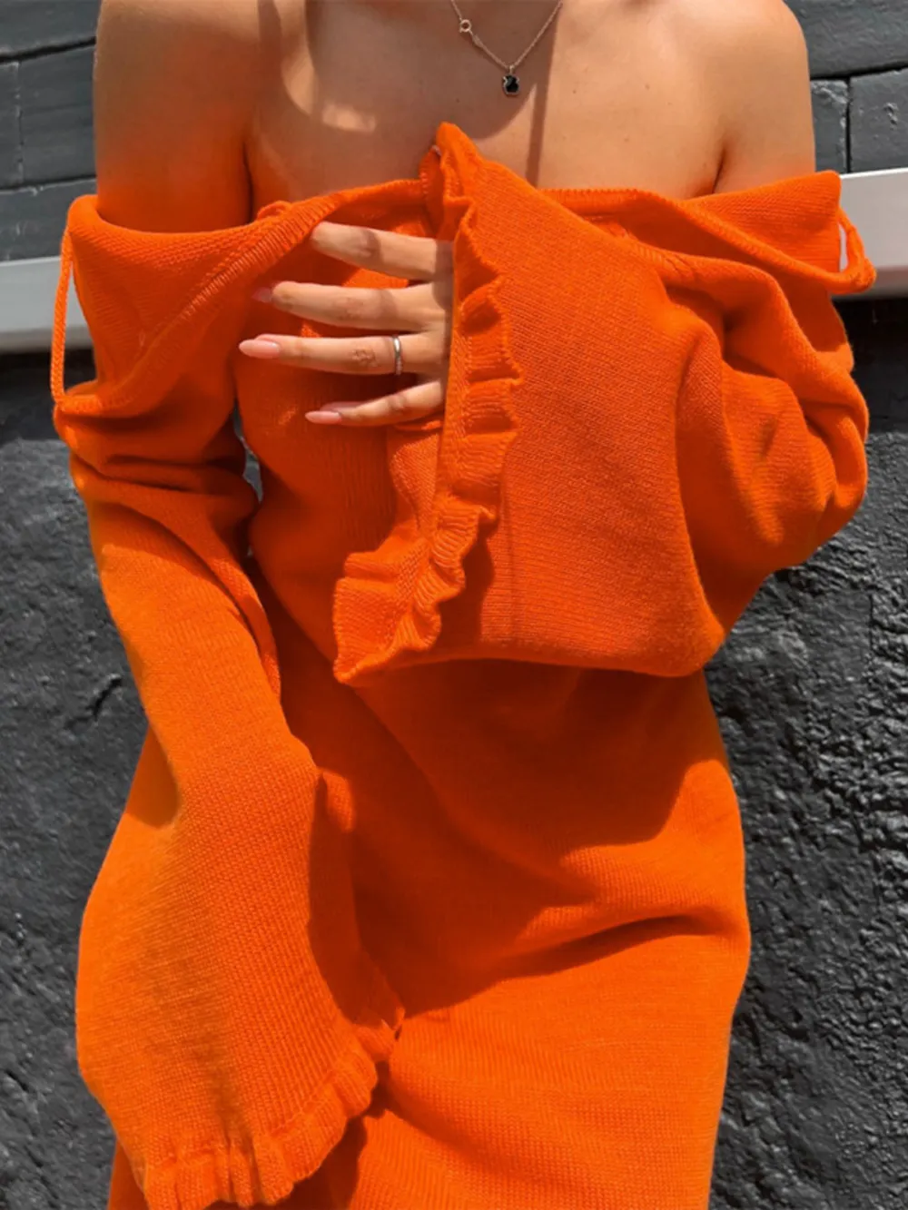Long Sleeve Backless Sweater Dress, image 8