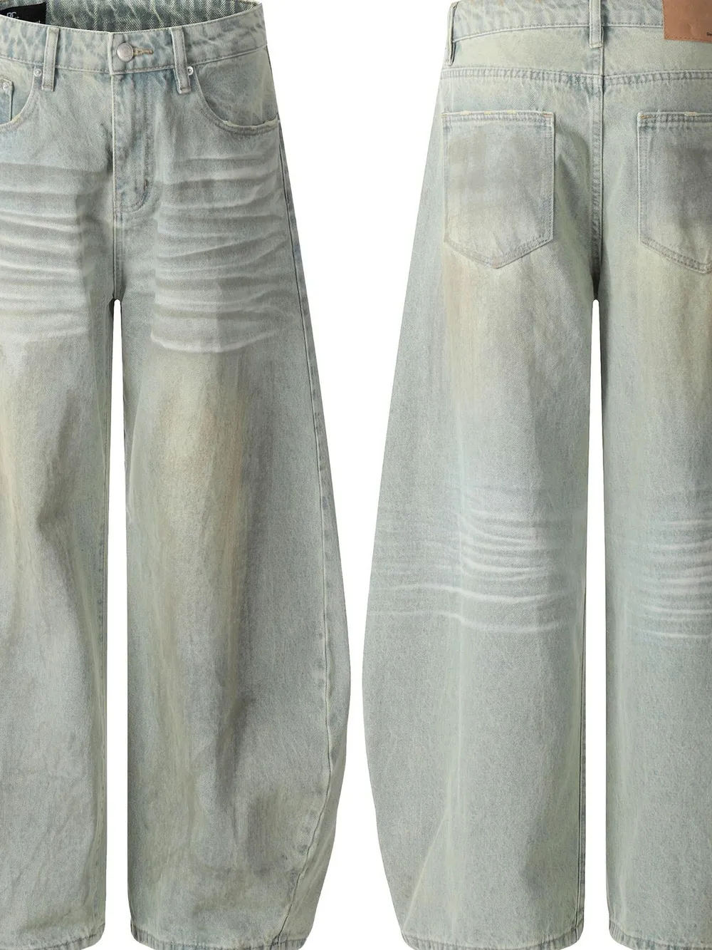 Men's Vintage Washed Wide Leg Jeans, image 4