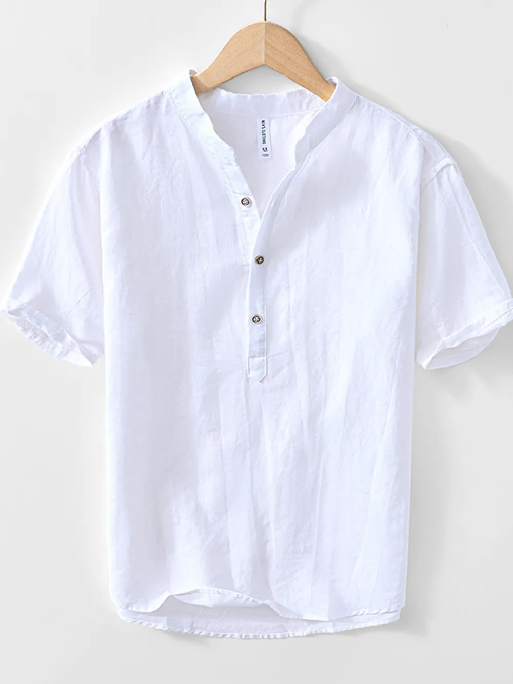 Men's Plus Size Button Detail Short Sleeve Shirt, image 3