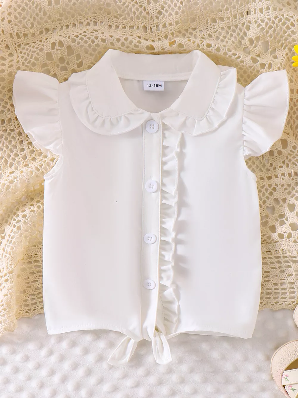Children's Gingham Ruffle Collar Sleeveless Shirt, image 16