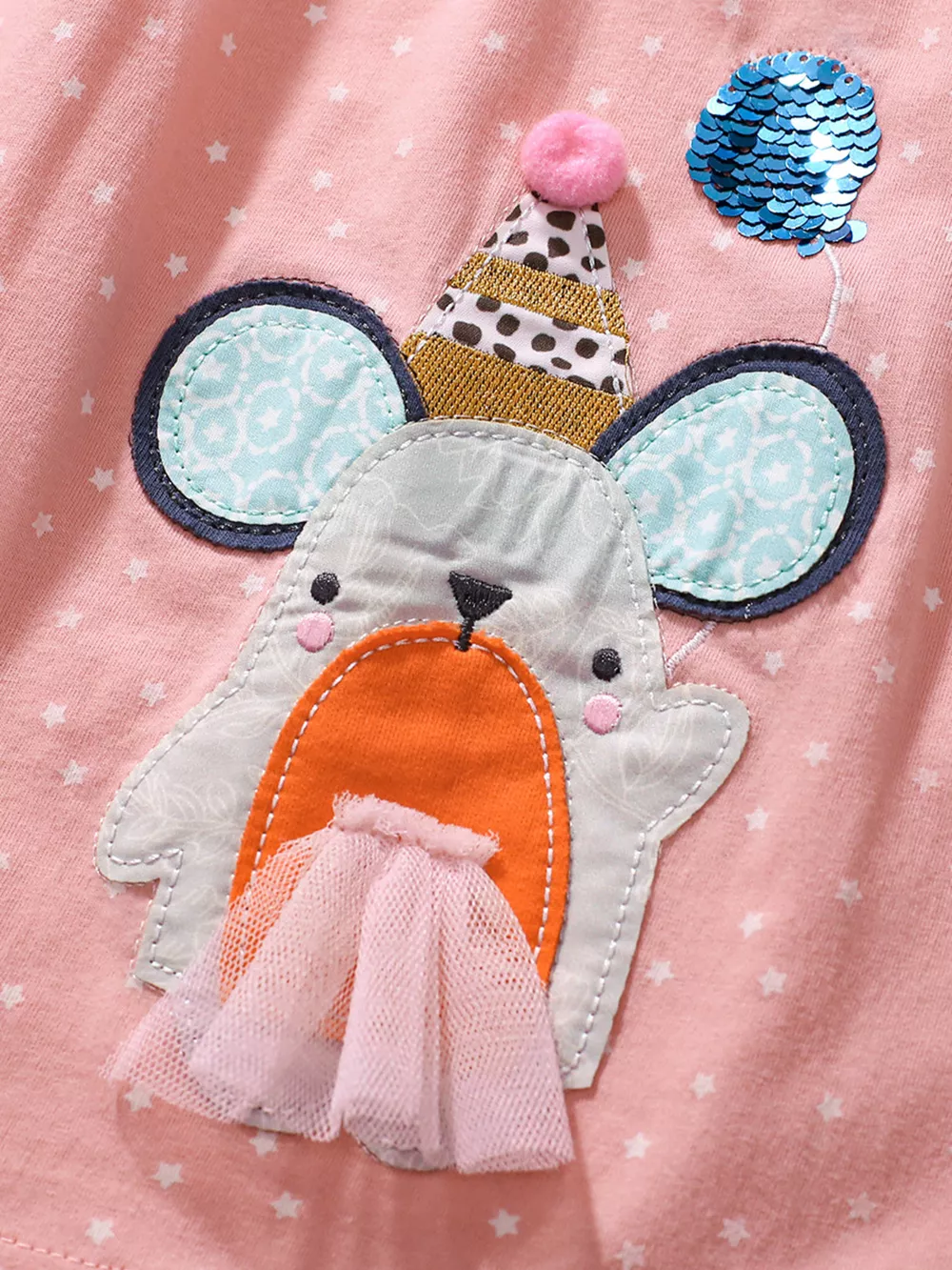 Children's Round Neck Cartoon Polka Dot Dress, image 8