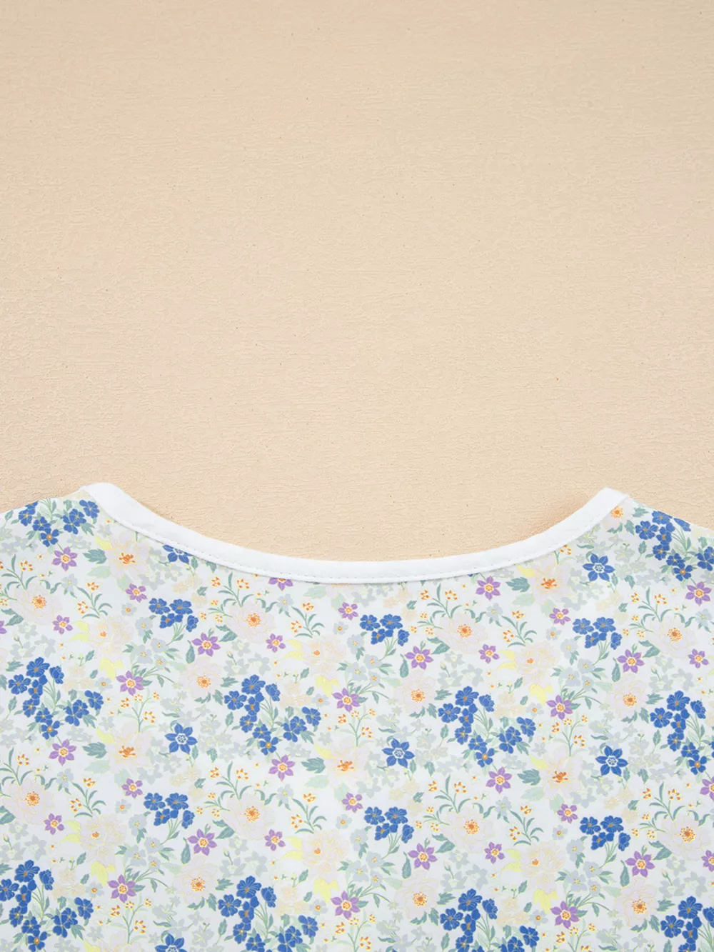Floral Print Henley Button 3/4 Sleeve Blouse, image 15