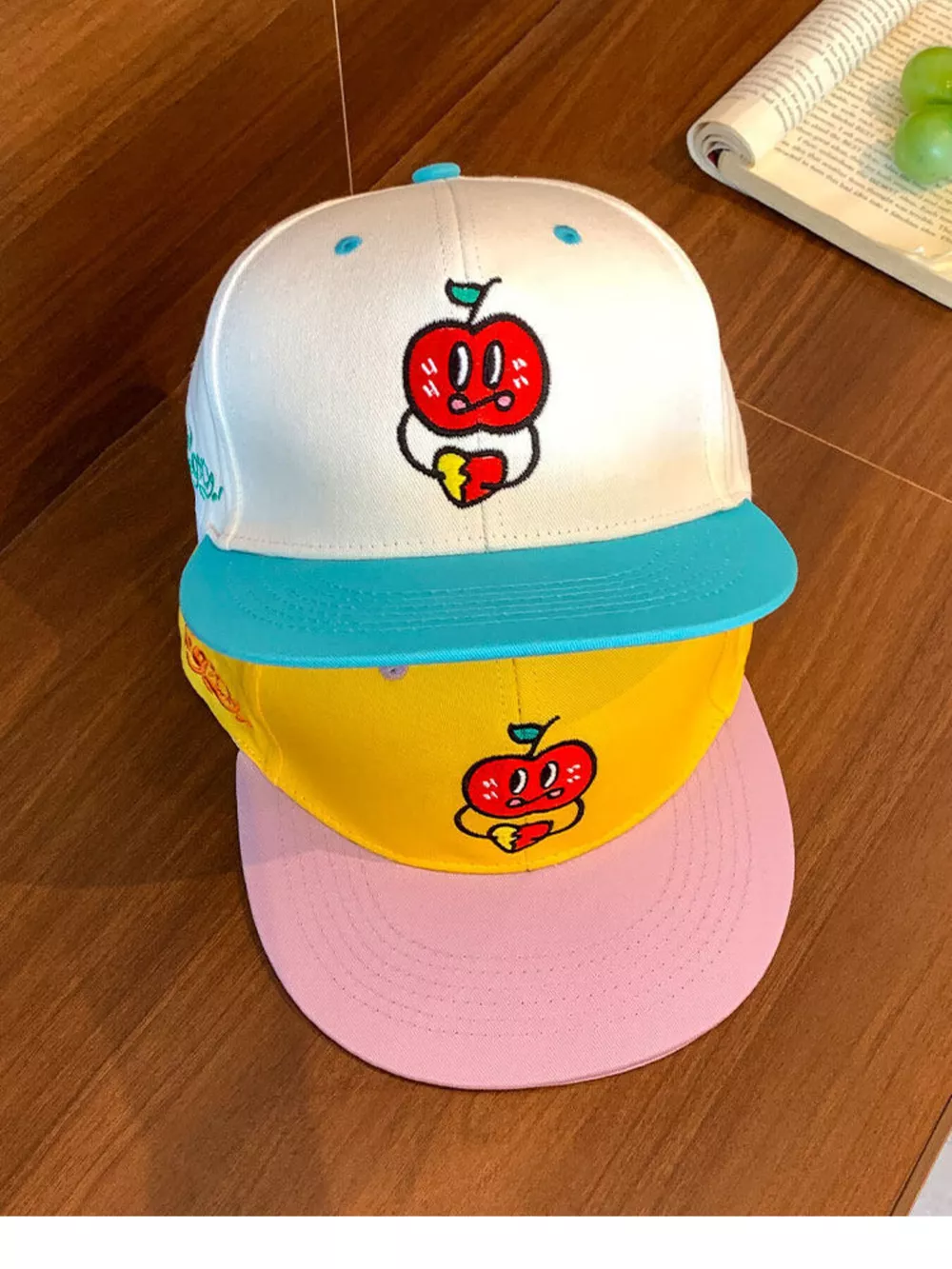 Cartoon Apple Embroidered Baseball Cap, image 3