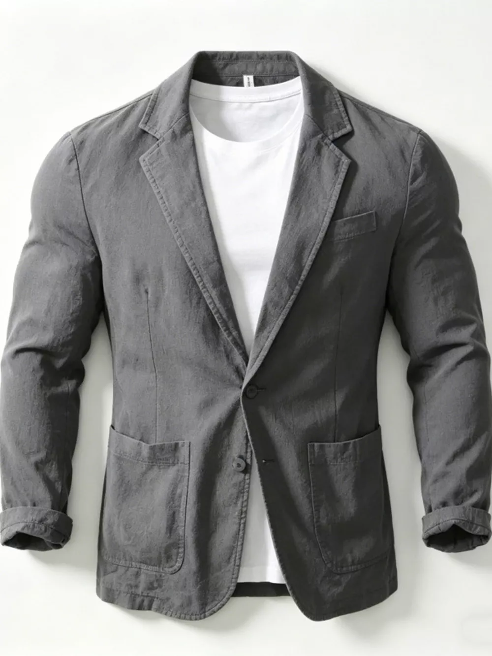Men's Plus Size Button Up Long Sleeve Blazer, image 4
