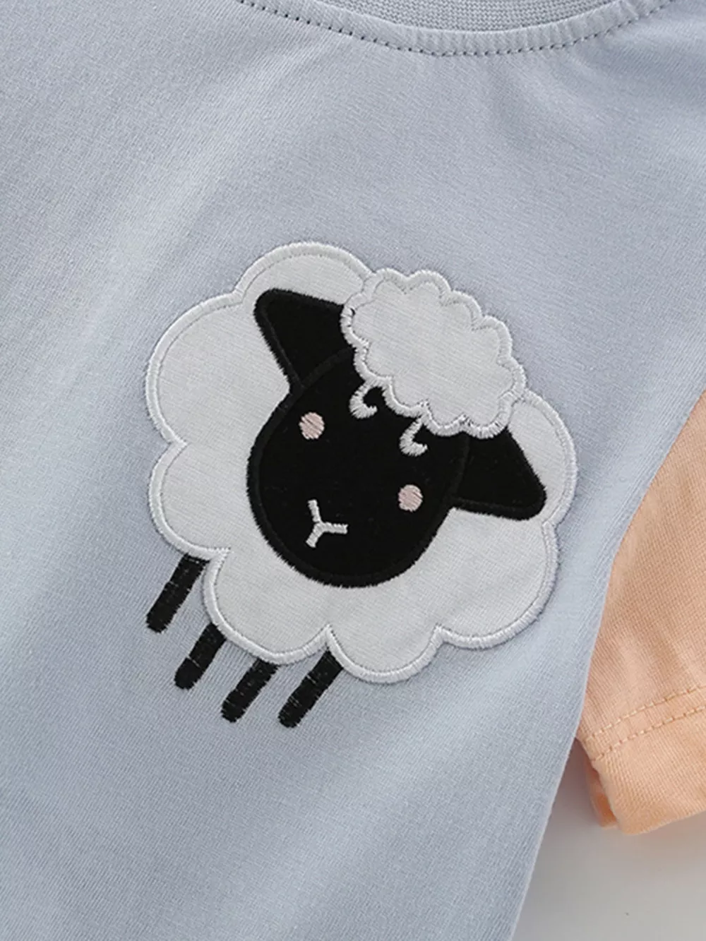 Children's Sheep Color Block Tee and Shorts Set, image 4