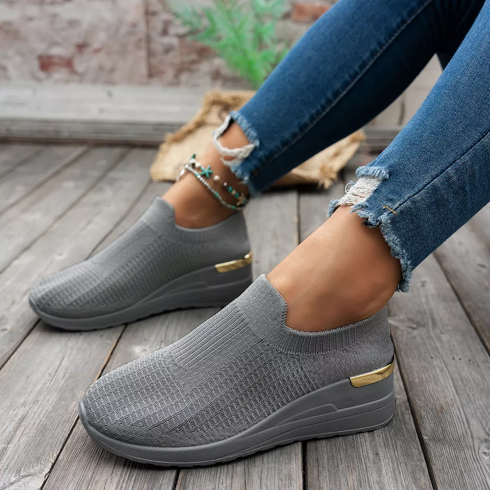 Mesh Round Toe Wedge Athletic, image 6