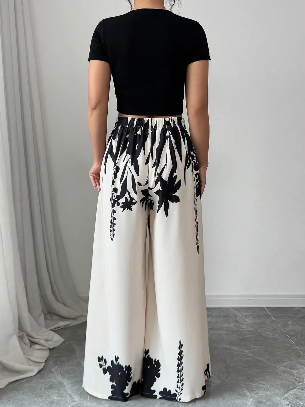 Printed Wide Leg Pants, image 3