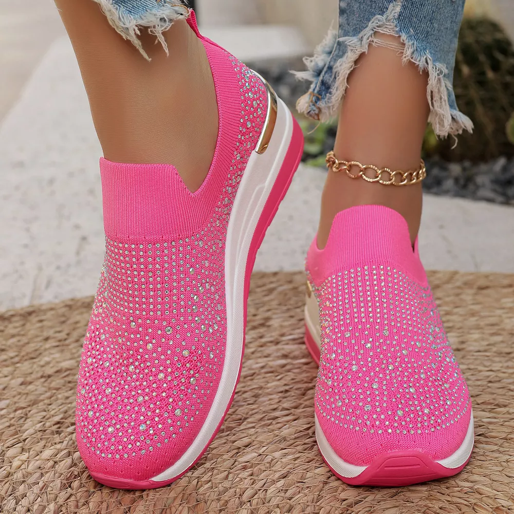 Rhinestone Round Toe Slip-Ons, image 8