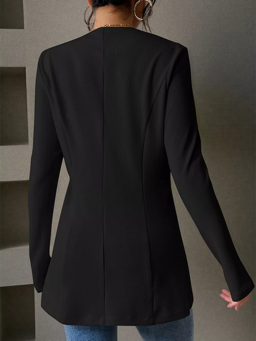 One Button Long Sleeve Blazer, image 29