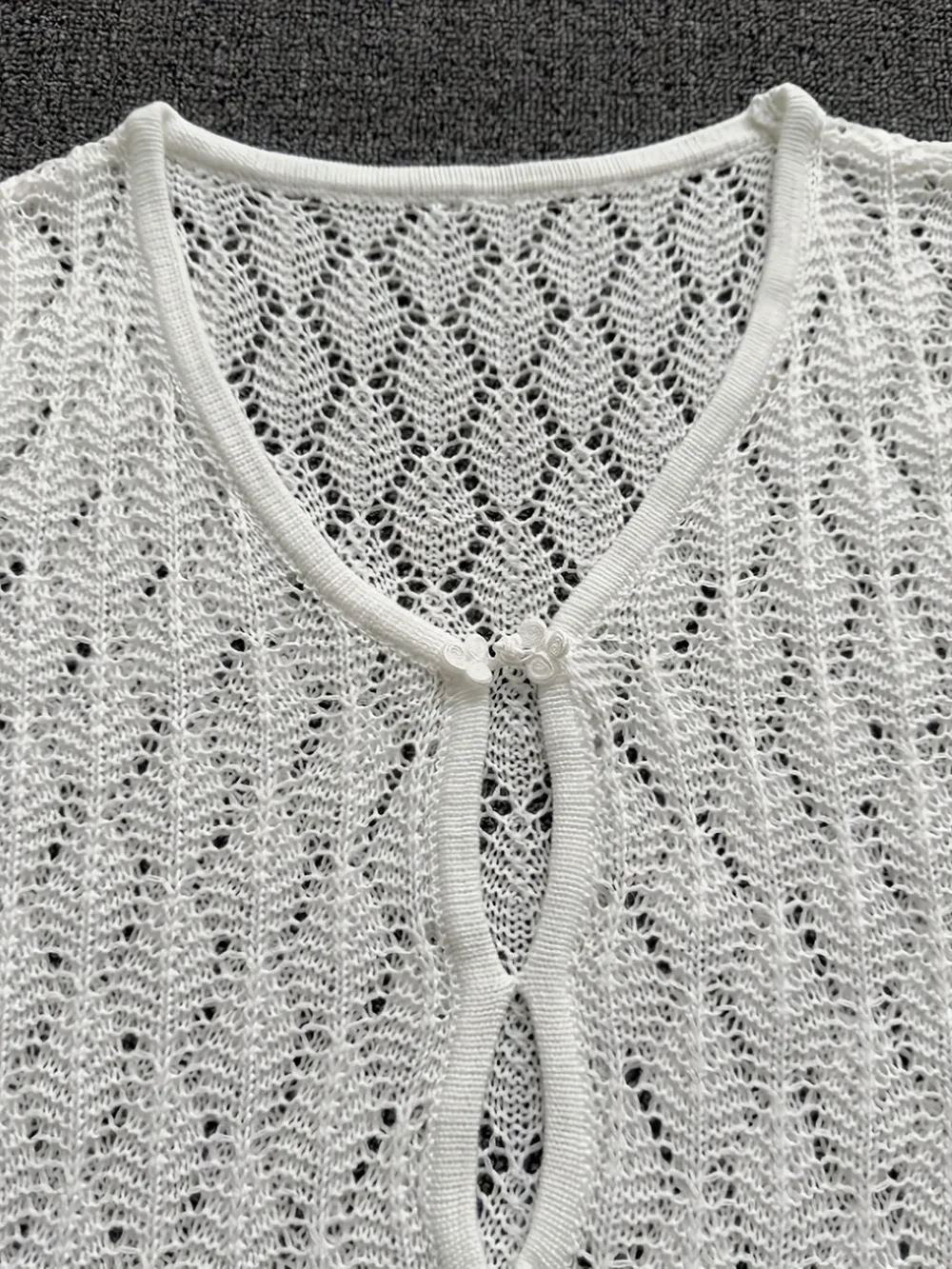 Openwork Long Sleeve Knit Dress, image 6