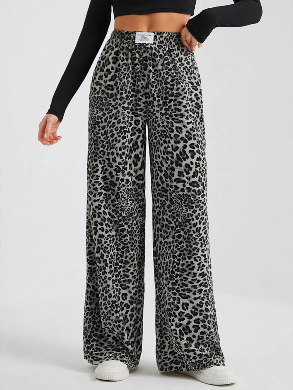 Full Size Leopard Print Wide Leg Pants Plus Size, image 11