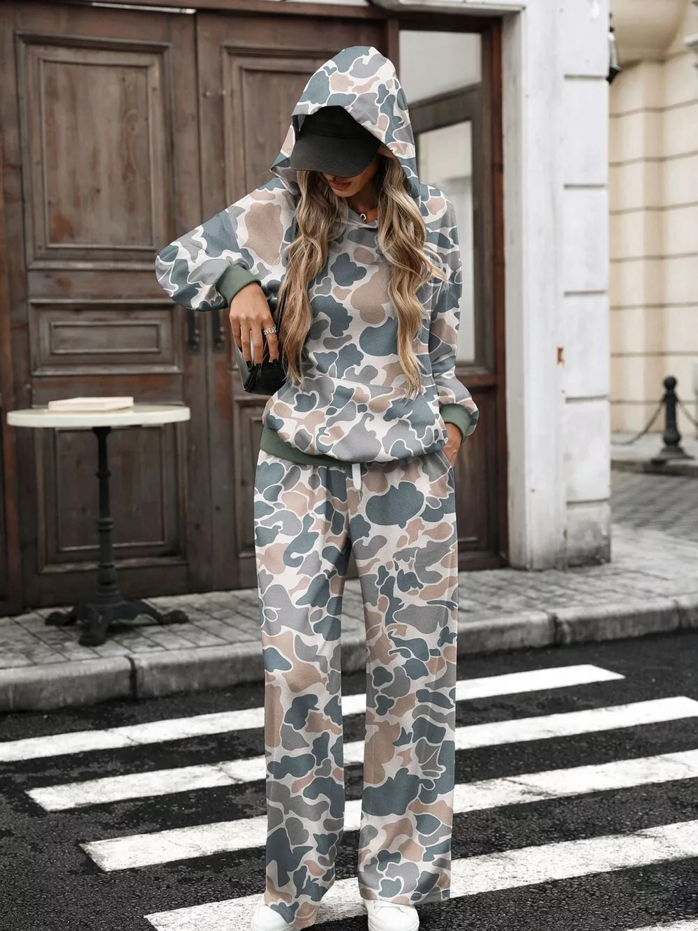 Printed Long Sleeve Hoodie and Pants Set, image 21