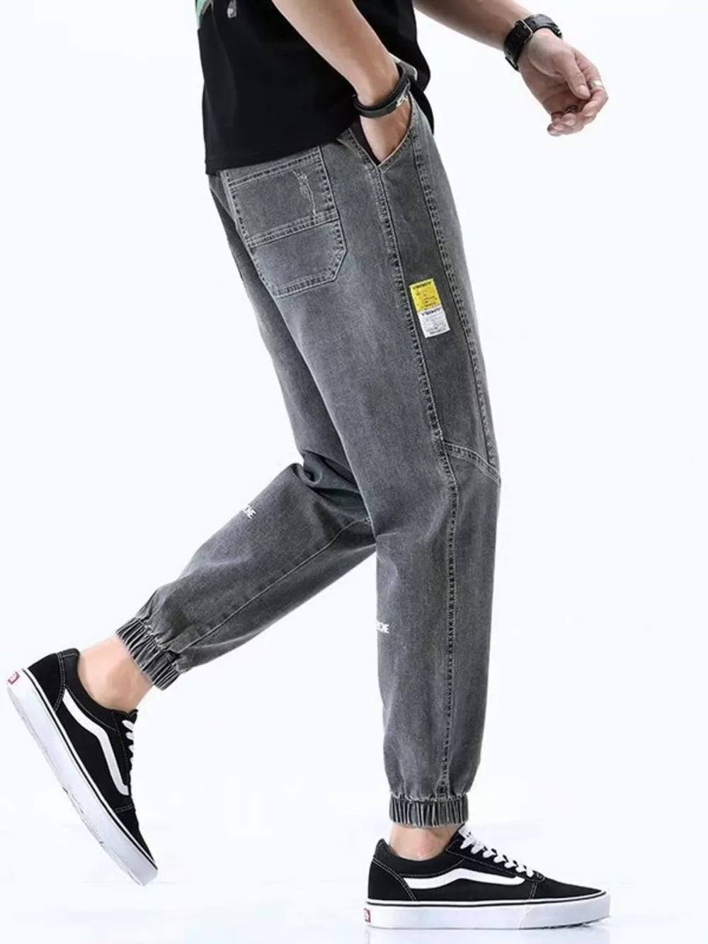 Men's Full Size Drawstring Loose Fit Jeans Plus Size, image 4