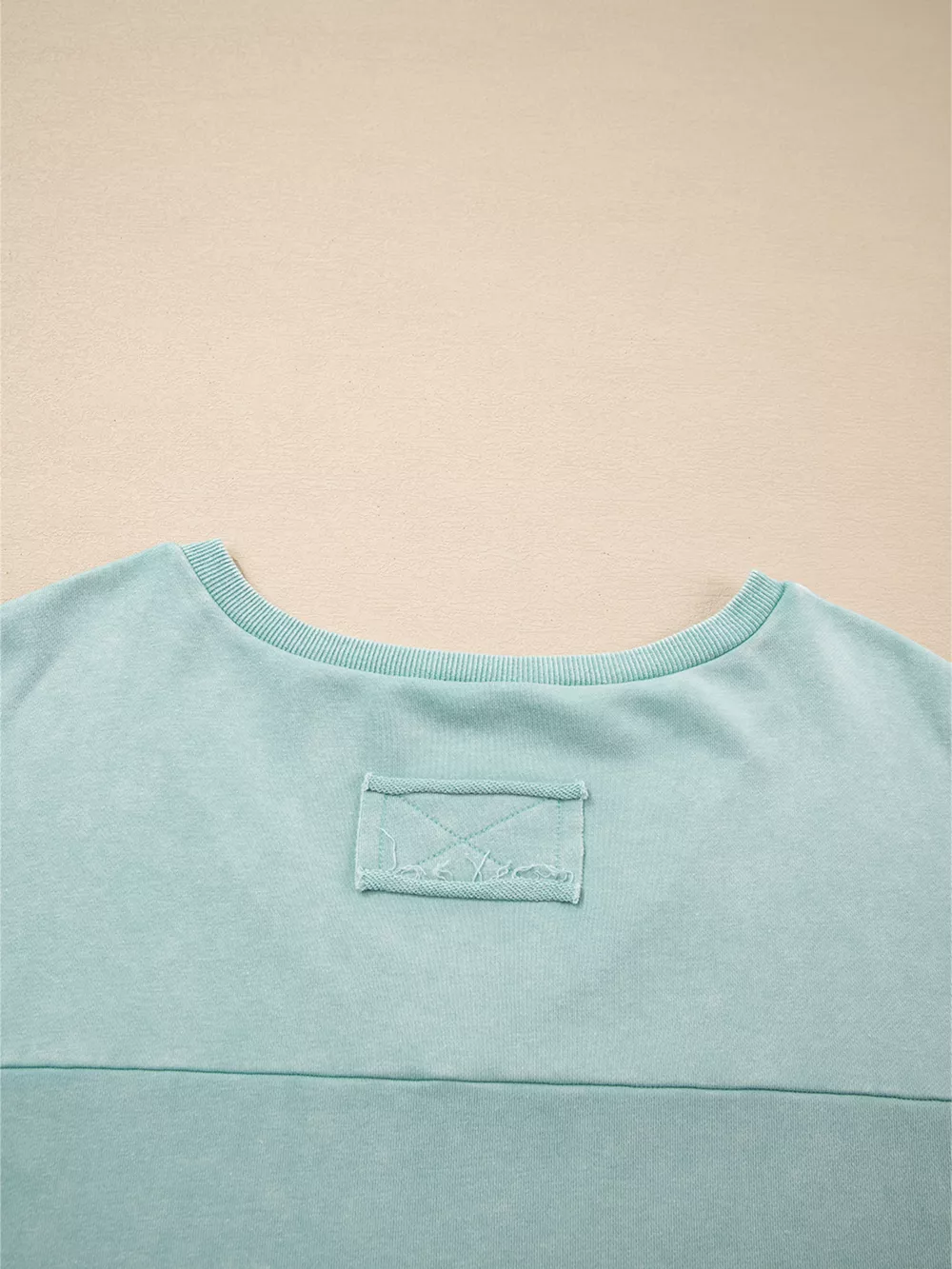 Mineral Wash Exposed Seam Buttoned V Neck Top, image 8