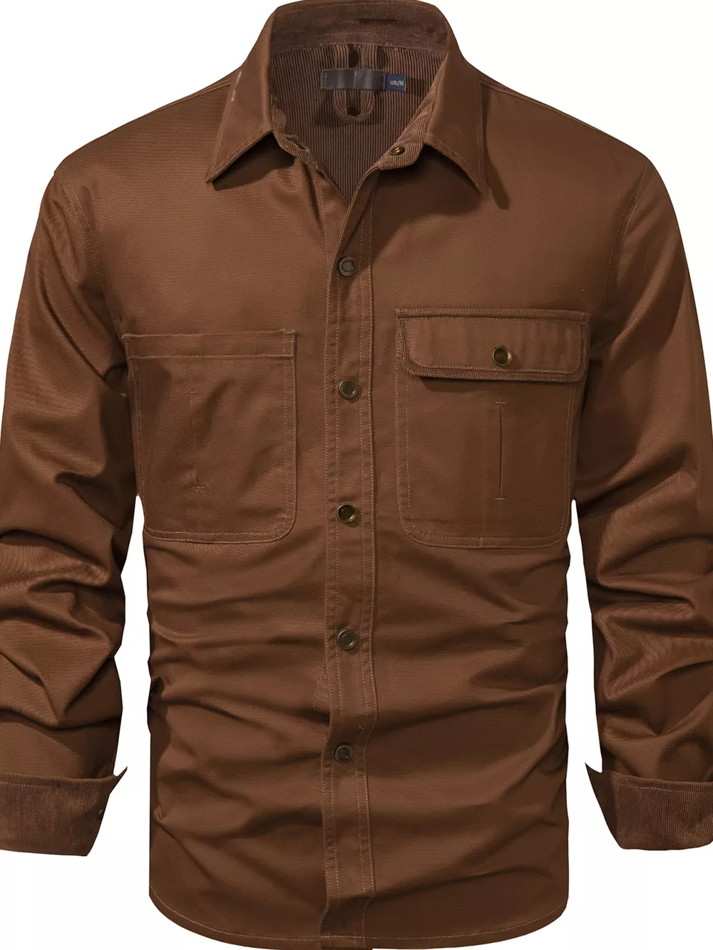 Men's Casual Long Sleeve Button-Down Shirt with Pockets, image 8