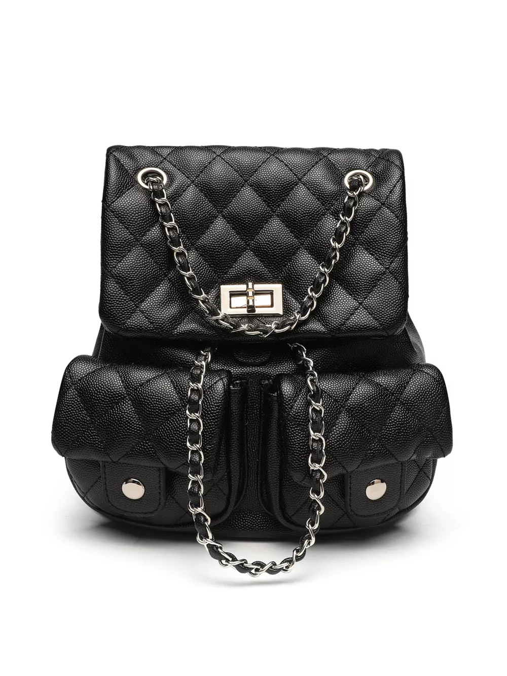 Quilted Chain Strap Backpack Bag