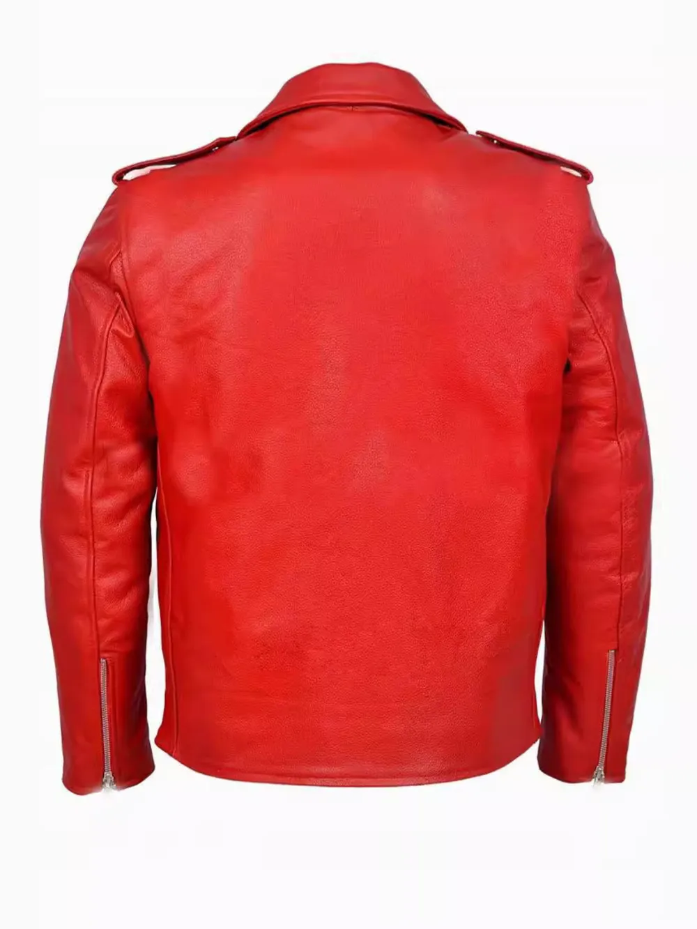 Men's Plus Size Zip Up Leather Motorcycle Jacket, image 6