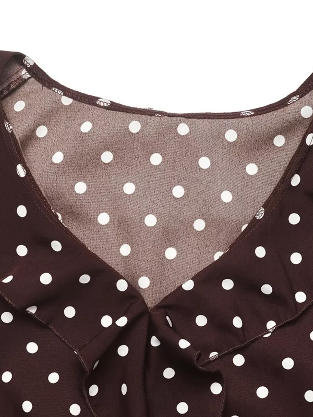 Polka Dot Ruffled V-Neck Bodysuit, image 15