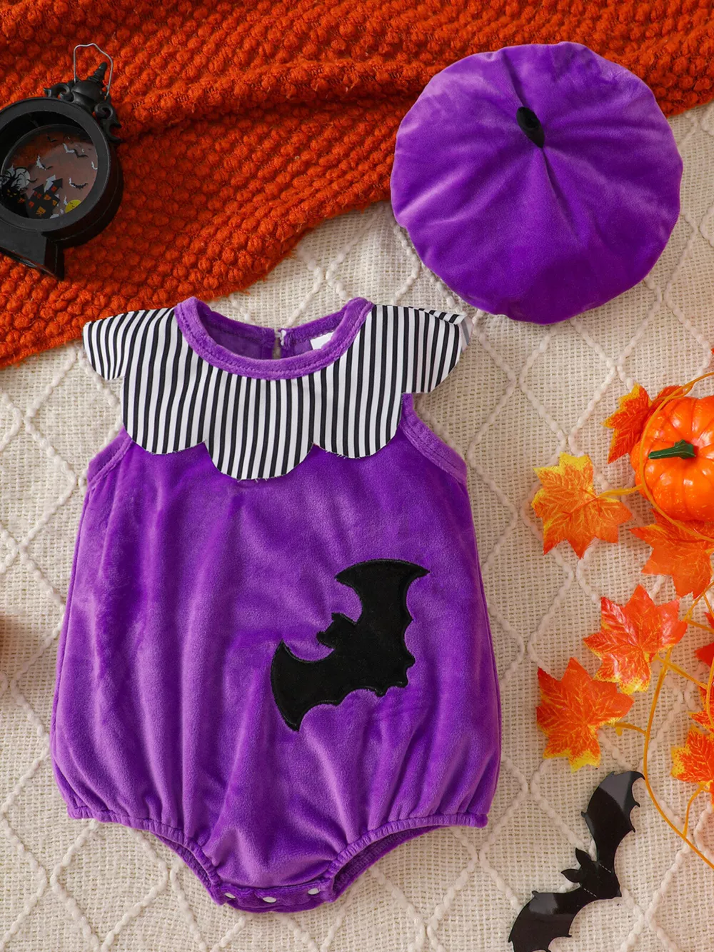 Children's Halloween Sleeveless Bodysuit and Hat Set, image 13
